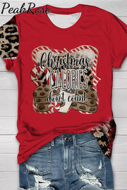 Christmas Calories Don’t Count Leopard Red T-Shirt