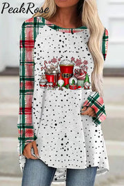 Christmas Gnome Plaid Loose Tunic S / Photo Color