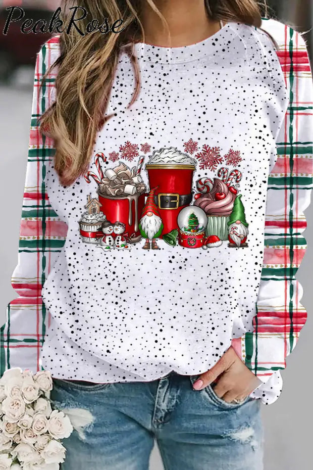 Christmas Gnome Plaid Sweatshirt S / Photo Color