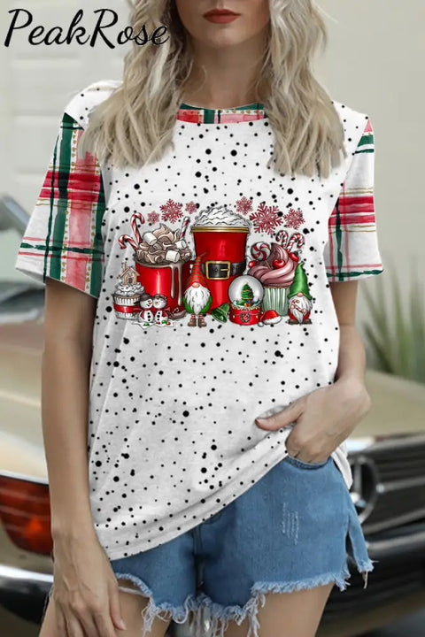 Christmas Gnome Plaid T-Shirt S