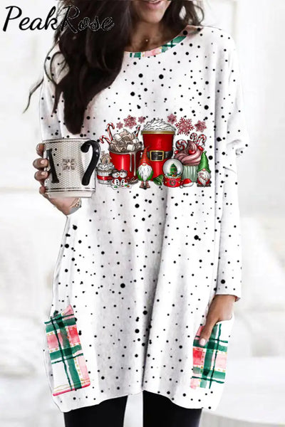 Christmas Gnome Plaid Tunics With Pockets S / Photo Color Tunic