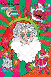 Christmas Santa Claus Hippie Art Loose Pockets Pants Pocket