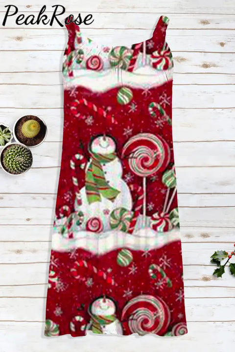 Christmas Snowman Sleeveless Dress