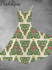 Christmas Tree Print Two-Piece Dress