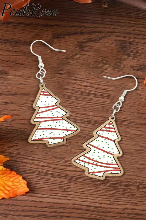 Christmas Tree Wood Earring One-Size Earrings