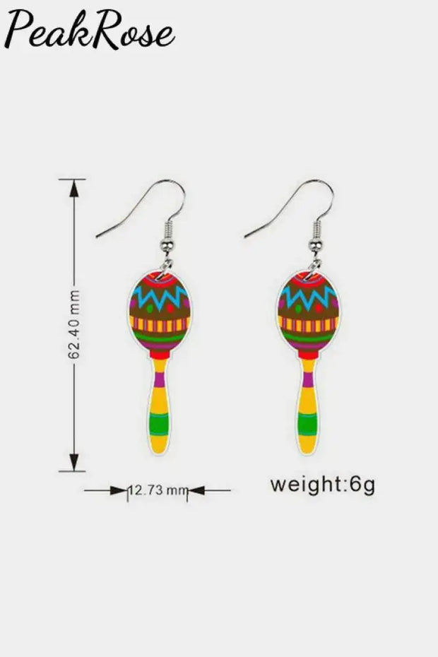 Cinco De Mayo Mexican Shape Earrings One-Size / A Rattle