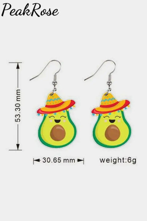 Cinco De Mayo Mexican Shape Earrings One-Size / Avocado