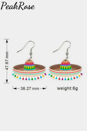 Cinco De Mayo Mexican Shape Earrings One-Size / Sombrero