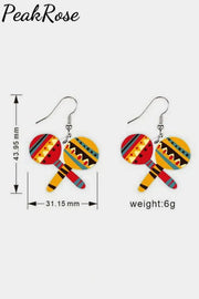 Cinco De Mayo Mexican Shape Earrings One-Size / Two Rattles