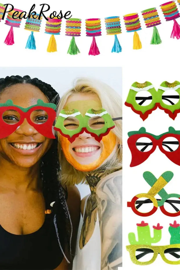 Cinco De Mayo Print Prop Glasses Frame Accessories