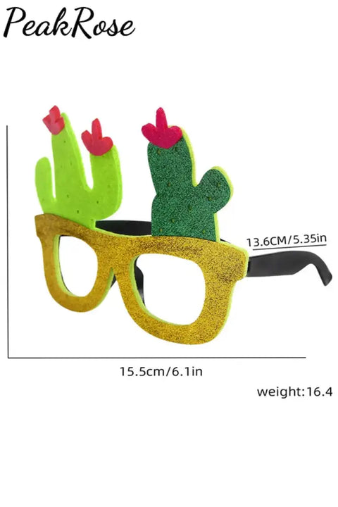 Cinco De Mayo Print Prop Glasses Frame Cactus / One Size Accessories