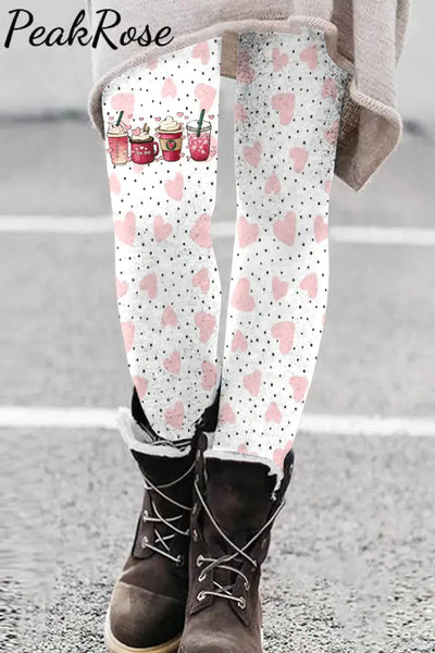 Coffee Lover Polka Dots Leggings S / Photo Color Leggings