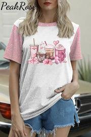 Coffee Valentine Lover Short-Sleeved T-Shirt