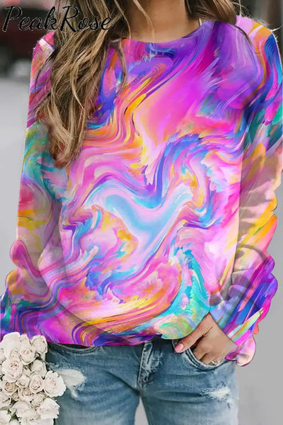 Colorful Graffiti Art Print Sweatshirt S / Pink