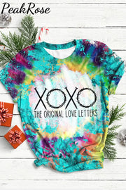 Colorful Tie Dye Easter The Original Love Letters Round Neck Short Sleeve T-Shirt S / Dye