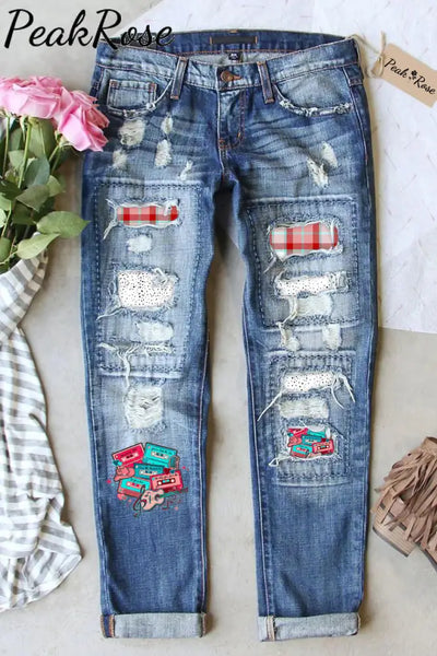 Country Music Ripped Denim Jeans