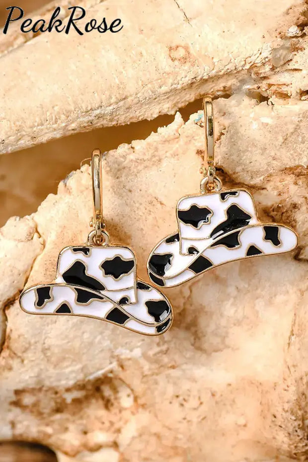 Cow Cowboy Hat Alloy Earrings