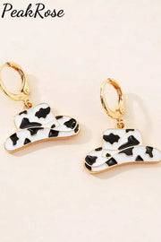 Cow Cowboy Hat Alloy Earrings One-Size / Color1