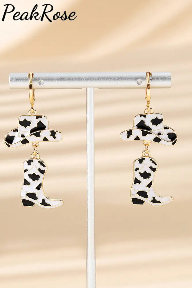 Cow Cowboy Hat&Boots Alloy Earrings