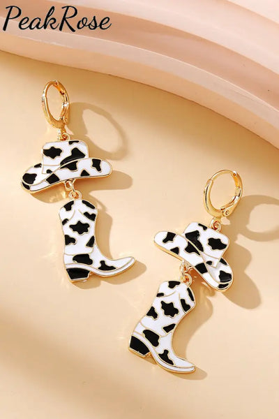 Cow Cowboy Hat&Boots Alloy Earrings One-Size / Color1