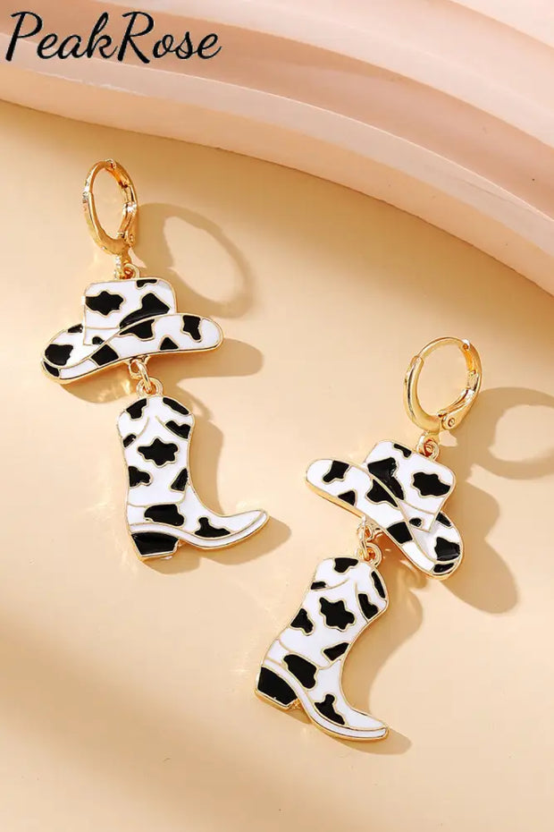 Cow Cowboy Hat&Boots Alloy Earrings One-Size / Color1