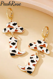 Cow Cowboy Hat&Boots Alloy Earrings One-Size / Color2