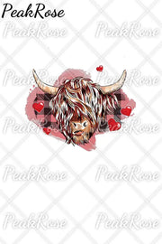 Cow Heart-Shaped Western Print Round Neck Casual T-Shirt T-Shirt