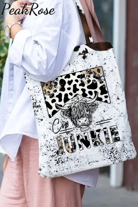 Cow Junkie Print Tote Bag