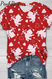 Cupid Full Print Vintage Casual T-Shirt T-Shirt