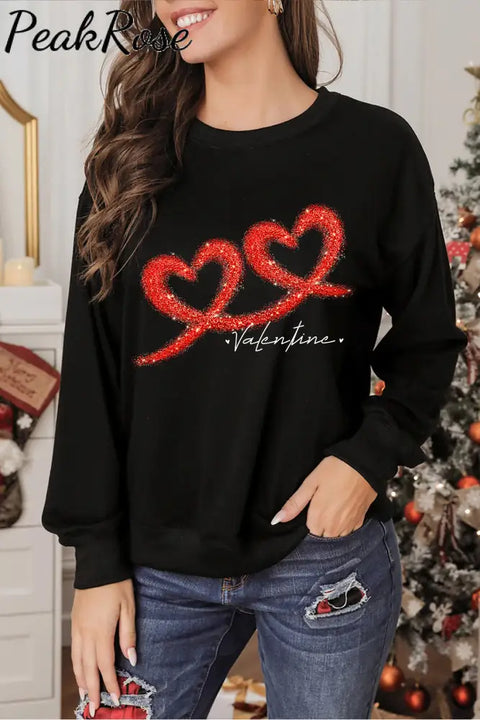 Curve Double Love Smile Long-Sleeved Sweatshirt