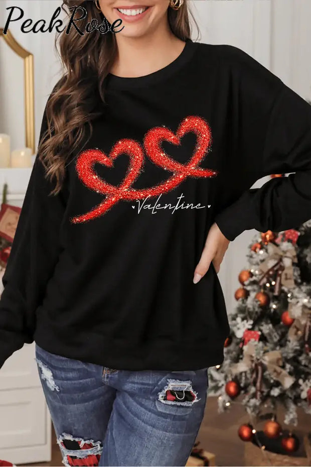 Curve Double Love Smile Long-Sleeved Sweatshirt