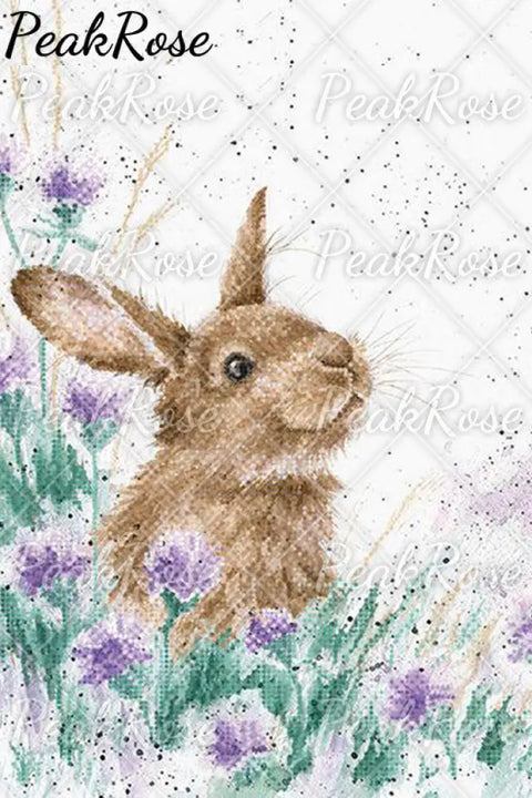 Cute Easter Bunny In The Purple Flowers Printed Sweatshirt