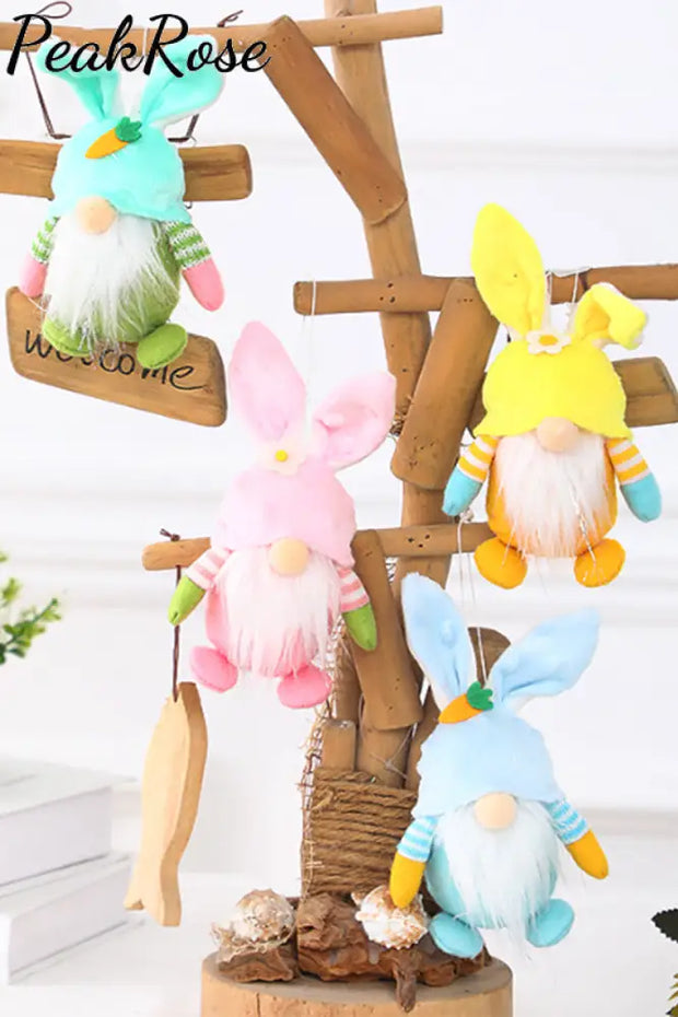 Cute Easter Gnome Doll Pendant With Bunny Ears Hat