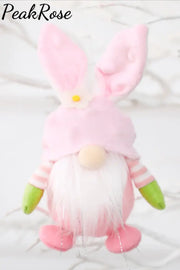 Cute Easter Gnome Doll Pendant With Bunny Ears Hat Pink