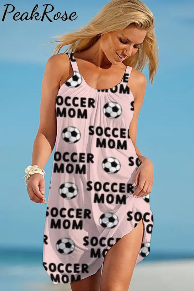 Cute Soccer Rock Print Sleeveless Dress