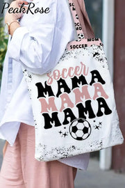 Cute Soccer Rock Print Tote Bag