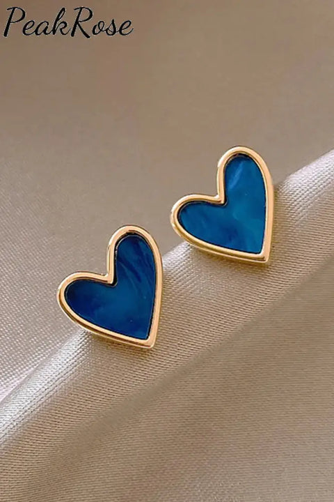 Delicate Blue Heart Earrings