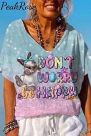 Don’t Worry Be Happy Easter Dolman Sleeves Tee