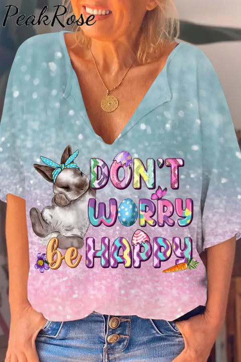 Don’t Worry Be Happy Easter Dolman Sleeves Tee