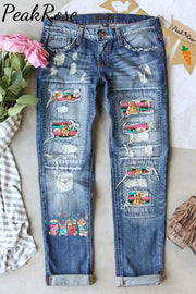 Easter Bunny Coffee Ice Cream Cups With Daisies Western Rhinestone Polka Dots Ripped Denim Jeans S