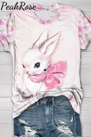 Easter Bunny Thinking Of You At Round Neck T-Shirt T-Shirt