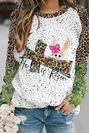 Easter Day He Is Risen Leopard Sweatshirt S /