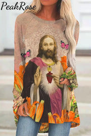 Easter Floral Butterfly Fun Jesus Tunic