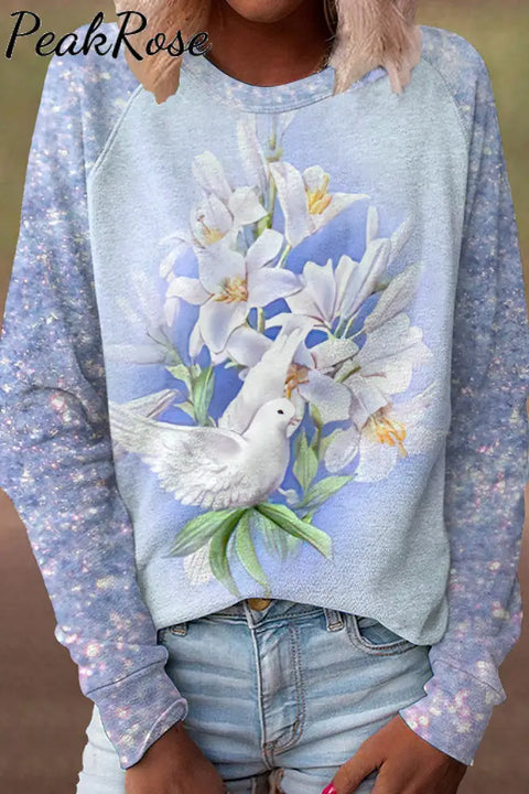 Easter Raise Up Holy Doves & Flowers Sweatshirt