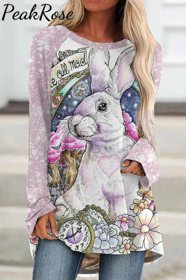 Egg Glitter Rabbit White Tunic