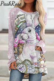 Egg Glitter Rabbit White Tunic Photo Color / S