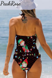 Elf Dance Print Bikini Swimsuit