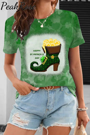 Elf Green High Heels Filled With Gold Coins Short Sleeve T-Shirt