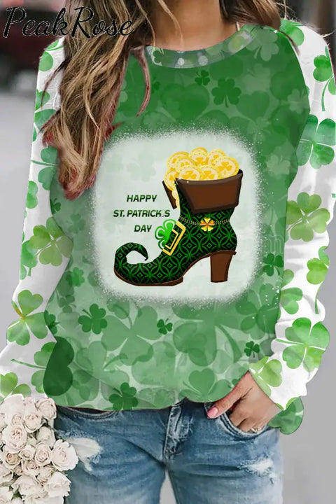 Elf Green High Heels Filled With Gold Coins Sweatshirt S /