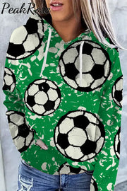 Engraving Football On Grass Hoodie